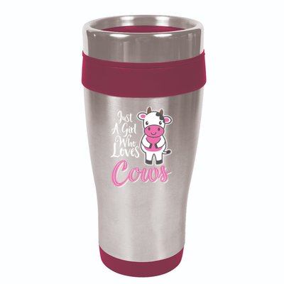 Funny Farming Farm Just A Girl Who Loves Cows Gift 16oz Travel Tumbler
