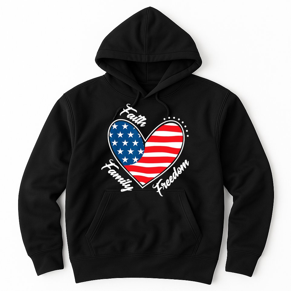 Faith Family Freedom 4th Of July Patriotic Hoodie