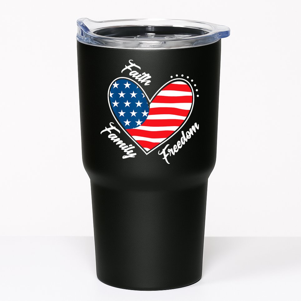 Faith Family Freedom 4th Of July Patriotic Tumbler