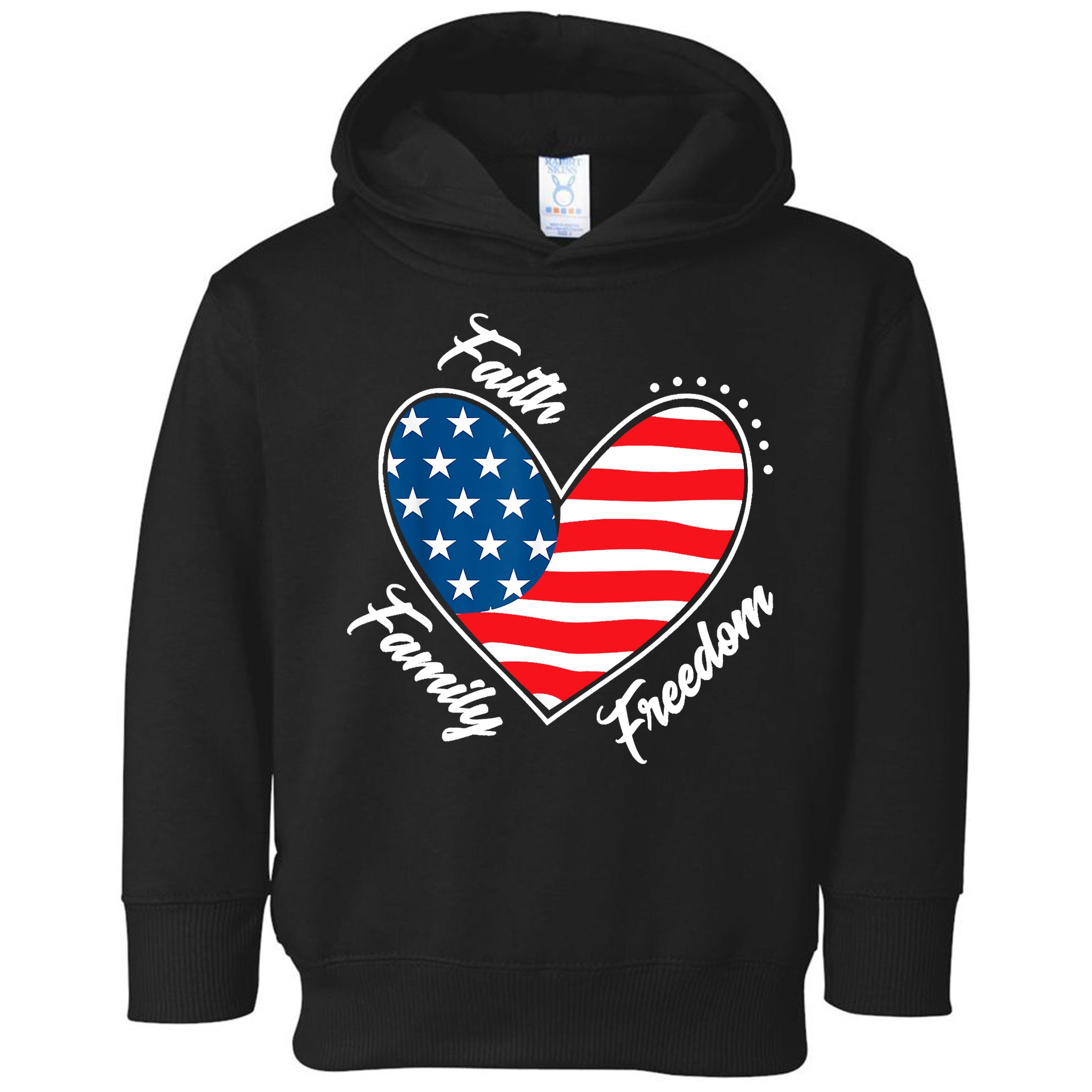 Faith Family Freedom 4th Of July Patriotic Toddler Hoodie