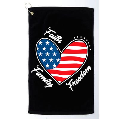 Faith Family Freedom 4th Of July Patriotic Golf Towel