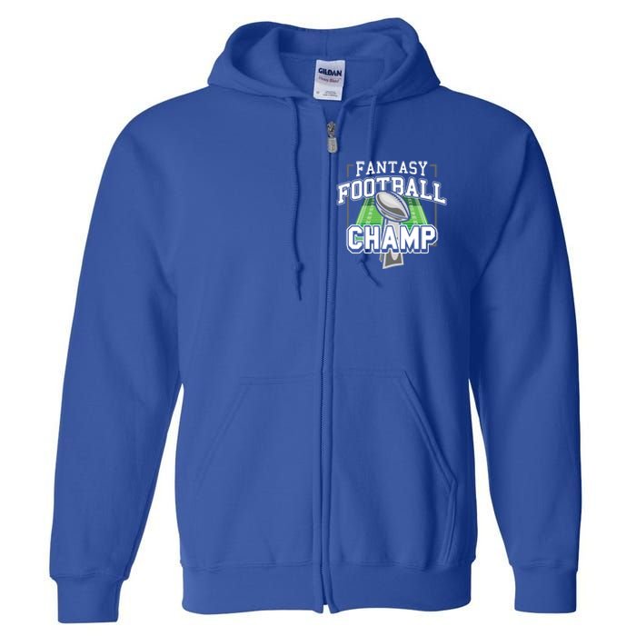 Funny Fantasy Football Champ Tee Fantasy Football Winner Great Gift Full Zip Hoodie