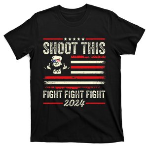 Fight Fight Fight Trump 2024 American Flag Shoot This T-Shirt