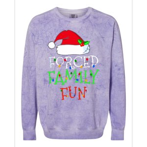 Forced Family Fun Sarcastic Christmas Pajama Family Funny Colorblast Crewneck Sweatshirt