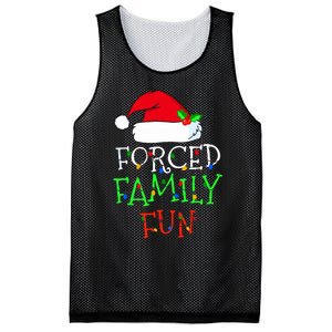 Forced Family Fun Sarcastic Christmas Pajama Family Funny Mesh Reversible Basketball Jersey Tank