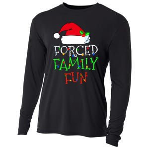 Forced Family Fun Sarcastic Christmas Pajama Family Funny Cooling Performance Long Sleeve Crew