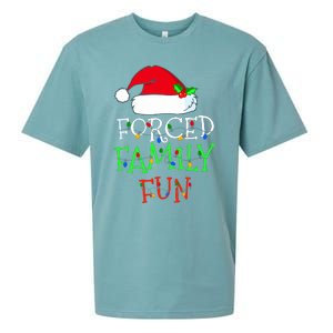 Forced Family Fun Sarcastic Christmas Pajama Family Funny Sueded Cloud Jersey T-Shirt