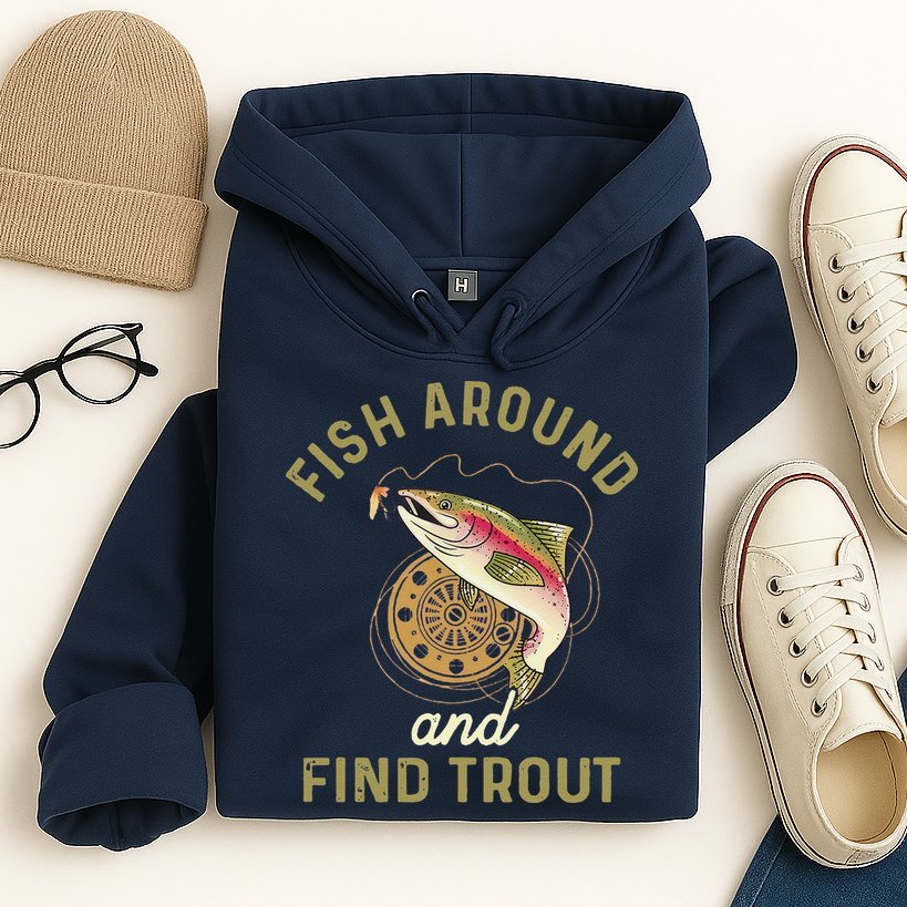 Funny Fishing Fish Around And Find Trout Hoodie