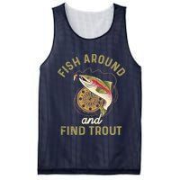 Funny Fishing Fish Around And Find Trout Mesh Reversible Basketball Jersey Tank