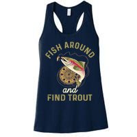 Funny Fishing Fish Around And Find Trout Womens Tank Top