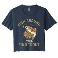 Funny Fishing Fish Around And Find Trout Crop Top