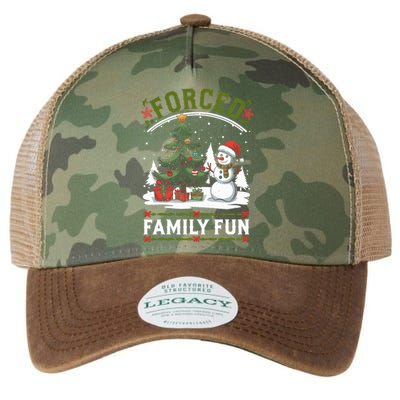 Forced Family Fun Sarcastic Christmas Funny Legacy Tie Dye Trucker Hat