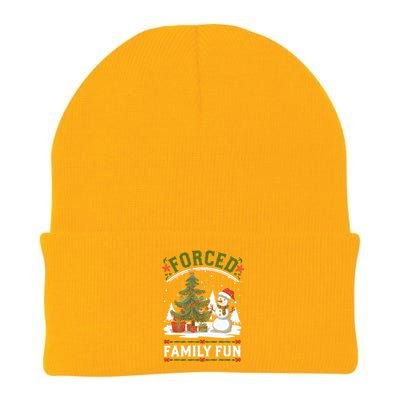 Forced Family Fun Sarcastic Christmas Funny Knit Cap Winter Beanie