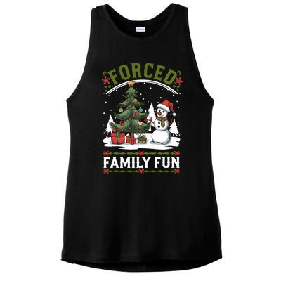 Forced Family Fun Sarcastic Christmas Funny Ladies PosiCharge Tri-Blend Wicking Tank