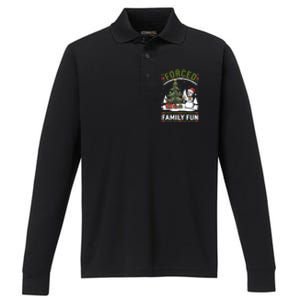 Forced Family Fun Sarcastic Christmas Funny Performance Long Sleeve Polo