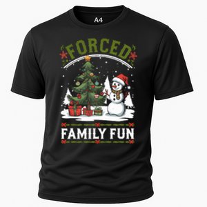 Forced Family Fun Sarcastic Christmas Funny Cooling Performance Crew T-Shirt