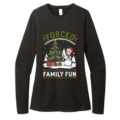 Forced Family Fun Sarcastic Christmas Funny Womens CVC Long Sleeve Shirt