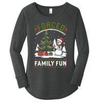 Forced Family Fun Sarcastic Christmas Funny Women's Perfect Tri Tunic Long Sleeve Shirt