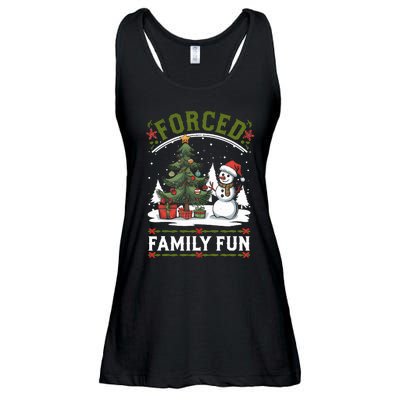 Forced Family Fun Sarcastic Christmas Funny Ladies Essential Flowy Tank