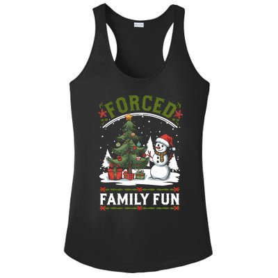 Forced Family Fun Sarcastic Christmas Funny Ladies PosiCharge Competitor Racerback Tank