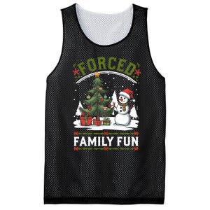 Forced Family Fun Sarcastic Christmas Funny Mesh Reversible Basketball Jersey Tank