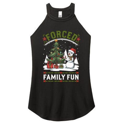 Forced Family Fun Sarcastic Christmas Funny Women's Perfect Tri Rocker Tank