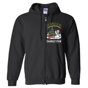 Forced Family Fun Sarcastic Christmas Funny Full Zip Hoodie