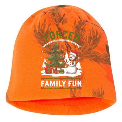 Forced Family Fun Sarcastic Christmas Funny Kati - Camo Knit Beanie