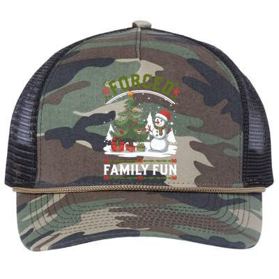 Forced Family Fun Sarcastic Christmas Funny Retro Rope Trucker Hat Cap