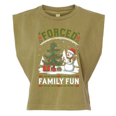 Forced Family Fun Sarcastic Christmas Funny Garment-Dyed Women's Muscle Tee