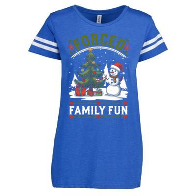 Forced Family Fun Sarcastic Christmas Funny Enza Ladies Jersey Football T-Shirt