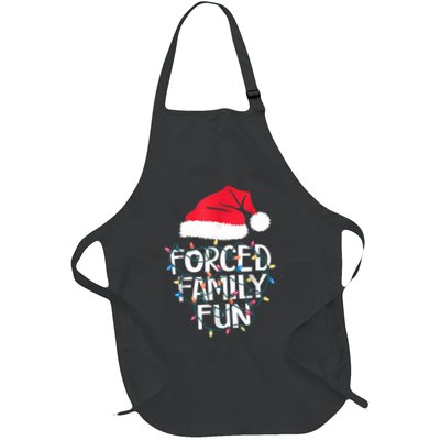 Forced Family Fun Sarcastic Christmas Funny Full-Length Apron With Pockets