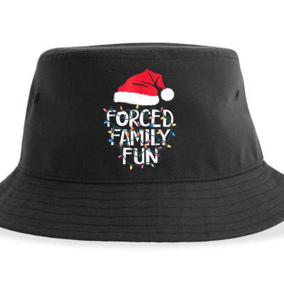 Forced Family Fun Sarcastic Christmas Funny Sustainable Bucket Hat