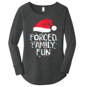 Forced Family Fun Sarcastic Christmas Funny Women's Perfect Tri Tunic Long Sleeve Shirt