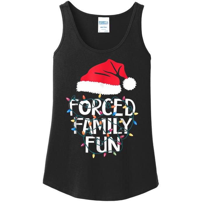 Forced Family Fun Sarcastic Christmas Funny Ladies Essential Tank