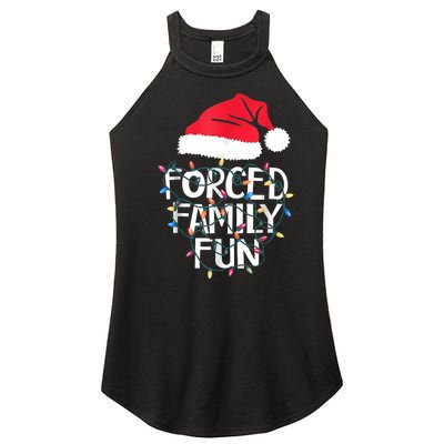 Forced Family Fun Sarcastic Christmas Funny Women's Perfect Tri Rocker Tank