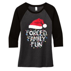 Forced Family Fun Sarcastic Christmas Funny Women's Tri-Blend 3/4-Sleeve Raglan Shirt