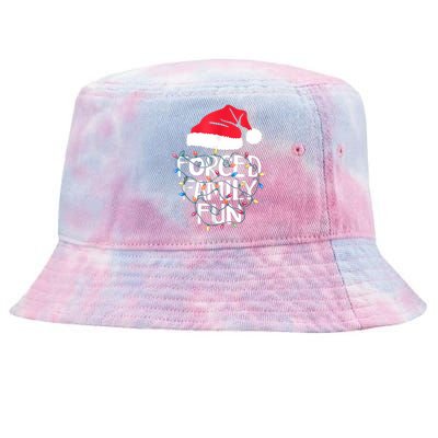 Forced Family Fun Sarcastic Christmas Funny Tie-Dyed Bucket Hat