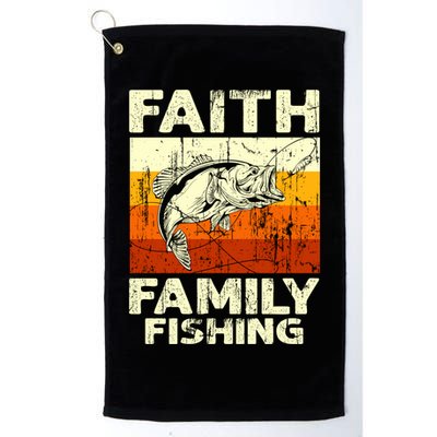 Faith Family Fishing Quotes Vintage Fishing Cool Gift Golf Towel