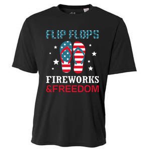 Flip Flops Fireworks And Freedom 4th Of July Cooling Performance Crew T-Shirt