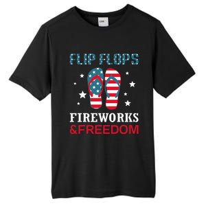 Flip Flops Fireworks And Freedom 4th Of July Tall Fusion ChromaSoft Performance T-Shirt