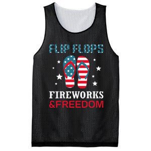 Flip Flops Fireworks And Freedom 4th Of July Mesh Reversible Basketball Jersey Tank