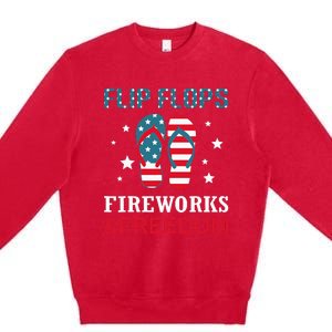 Flip Flops Fireworks And Freedom 4th Of July Premium Crewneck Sweatshirt