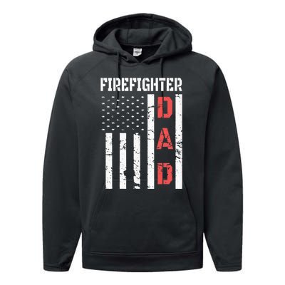 Firefighter Flag Fathers Day 2018 Dad Gifts Performance Fleece Hoodie