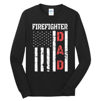 Firefighter Flag Fathers Day 2018 Dad Gifts Tall Long Sleeve T-Shirt