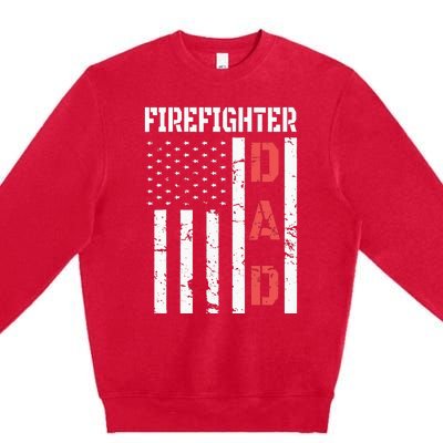 Firefighter Flag Fathers Day 2018 Dad Gifts Premium Crewneck Sweatshirt