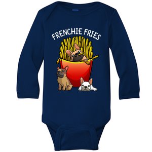 Funny Frenchie Fries French Bulldog Lover Gift Baby Long Sleeve Bodysuit