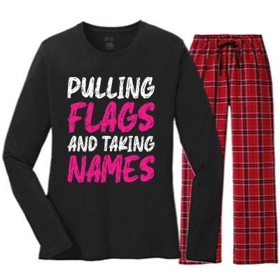 Flag Football Women's Long Sleeve Flannel Pajama Set 