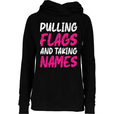 Flag Football Womens Funnel Neck Pullover Hood