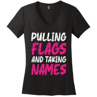 Flag Football Women's V-Neck T-Shirt